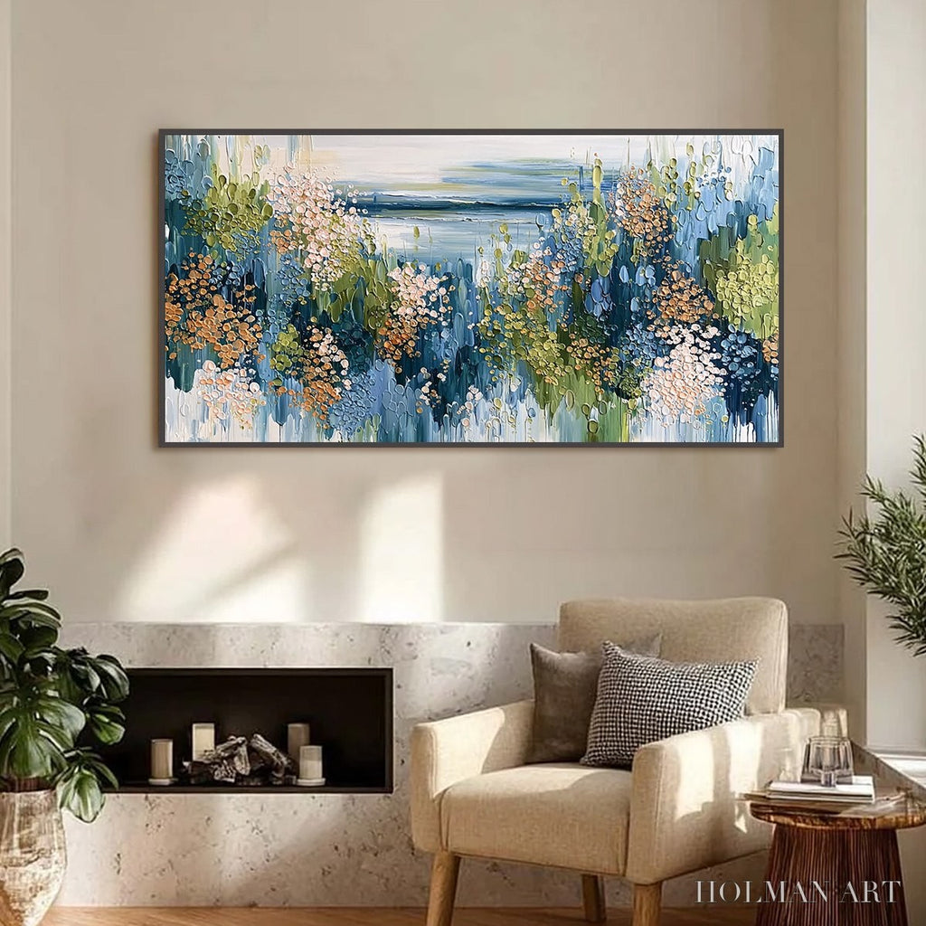 HOLMAN ART Coastal Bloom – Textured Impasto Painting Floral Coastline - image 2