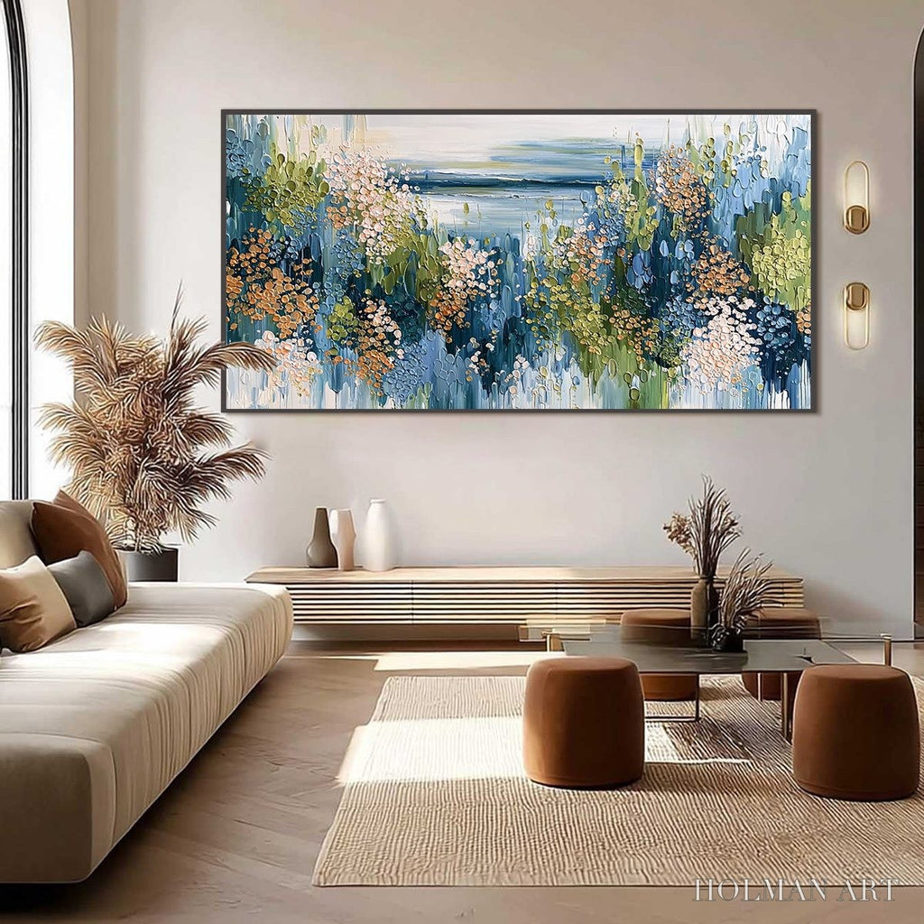 HOLMAN ART Coastal Bloom – Textured Impasto Painting Floral Coastline - image 6