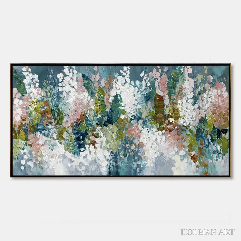 HOLMAN ART Blossom Reverie – Textured Abstract Floral Impasto Oil Painting - image 1