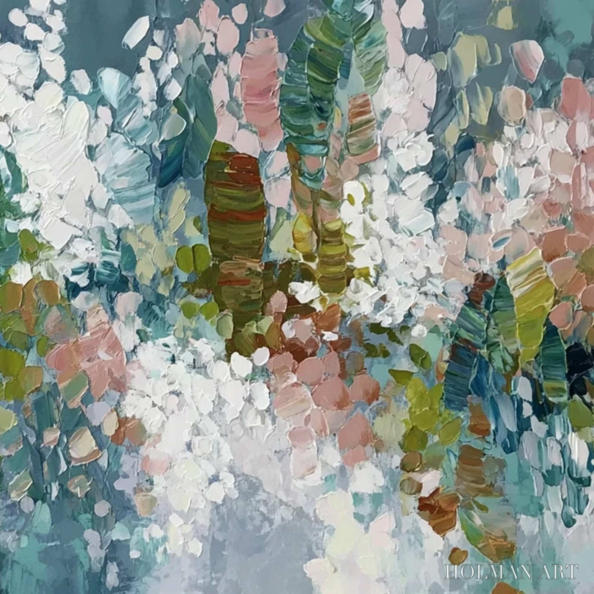 HOLMAN ART Blossom Reverie – Textured Abstract Floral Impasto Oil Painting - image 5