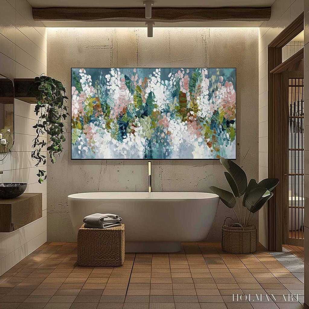 HOLMAN ART Blossom Reverie – Textured Abstract Floral Impasto Oil Painting - image 6