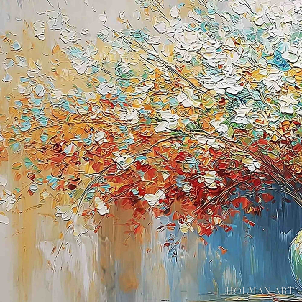 HOLMAN ART Symphony in Bloom – Vibrant Textured Palette Knife Floral Painting - image 3