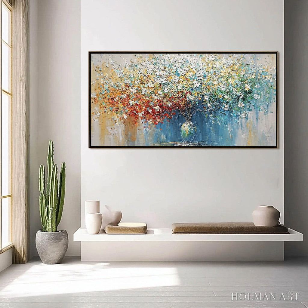 HOLMAN ART Symphony in Bloom – Vibrant Textured Palette Knife Floral Painting - image 4