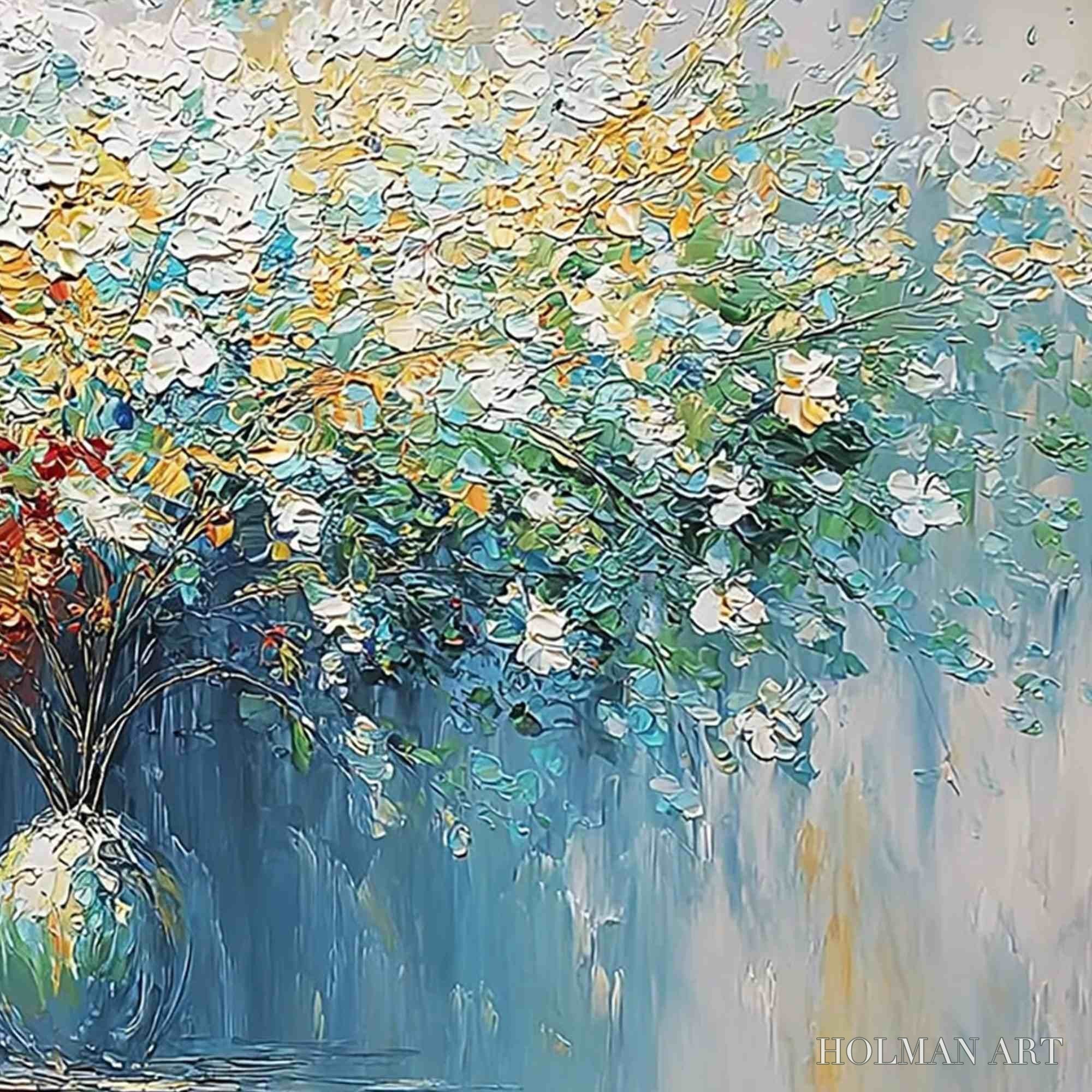 HOLMAN ART Symphony in Bloom – Vibrant Textured Palette Knife Floral Painting - image 5