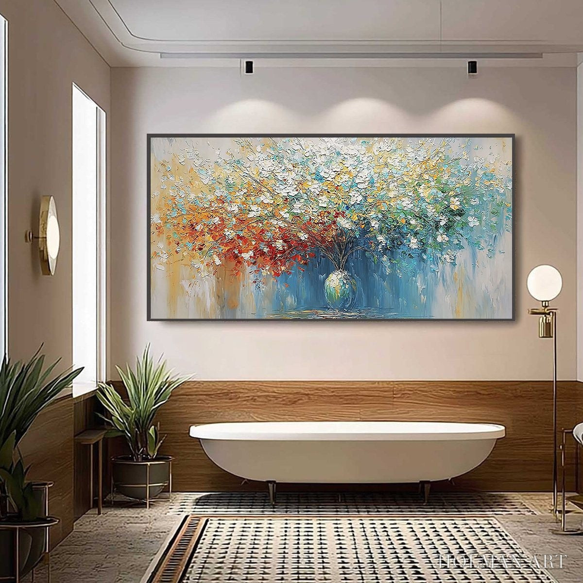 HOLMAN ART Symphony in Bloom – Vibrant Textured Palette Knife Floral Painting - image 6