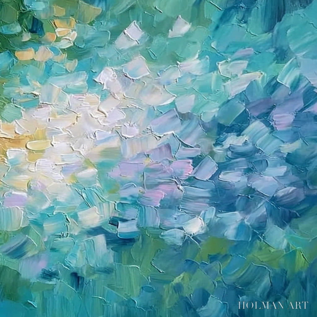 HOLMAN ART Emerald Bloom – Colorful Textured Abstract Floral Palette Knife Painting - image 5