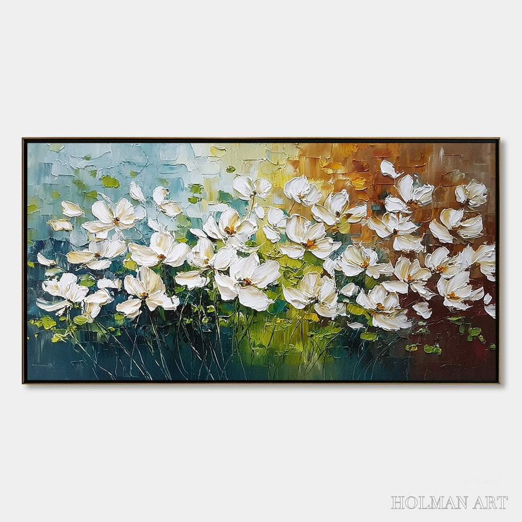 HOLMAN ART Tuscan Bloom – Textured Palette Knife Floral Oil Painting - image 1