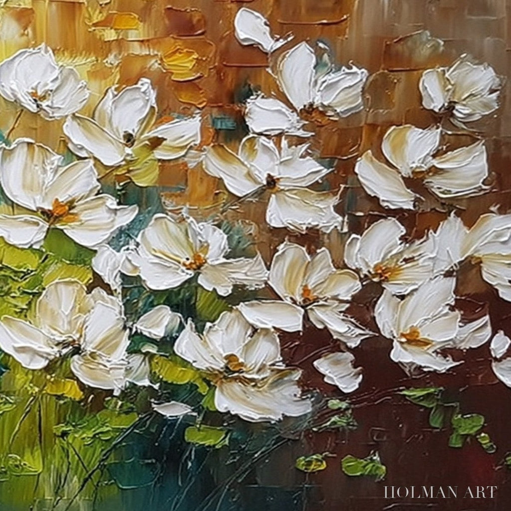 HOLMAN ART Tuscan Bloom – Textured Palette Knife Floral Oil Painting - image 5
