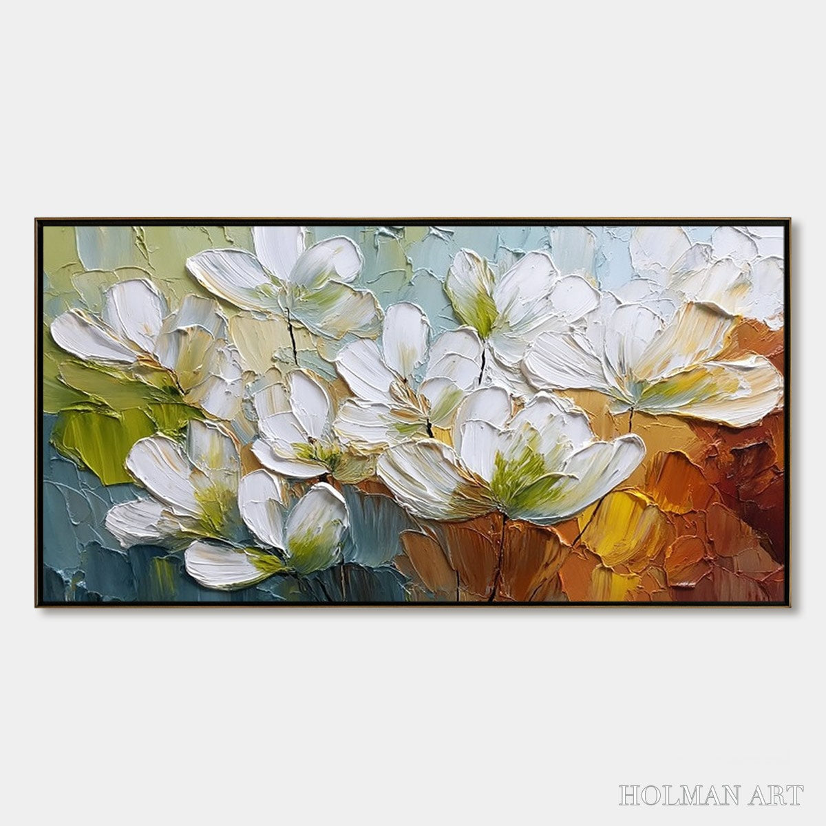 HOLMAN ART Terra Flora – Textured Palette Knife Floral Impasto Oil Painting - image 1