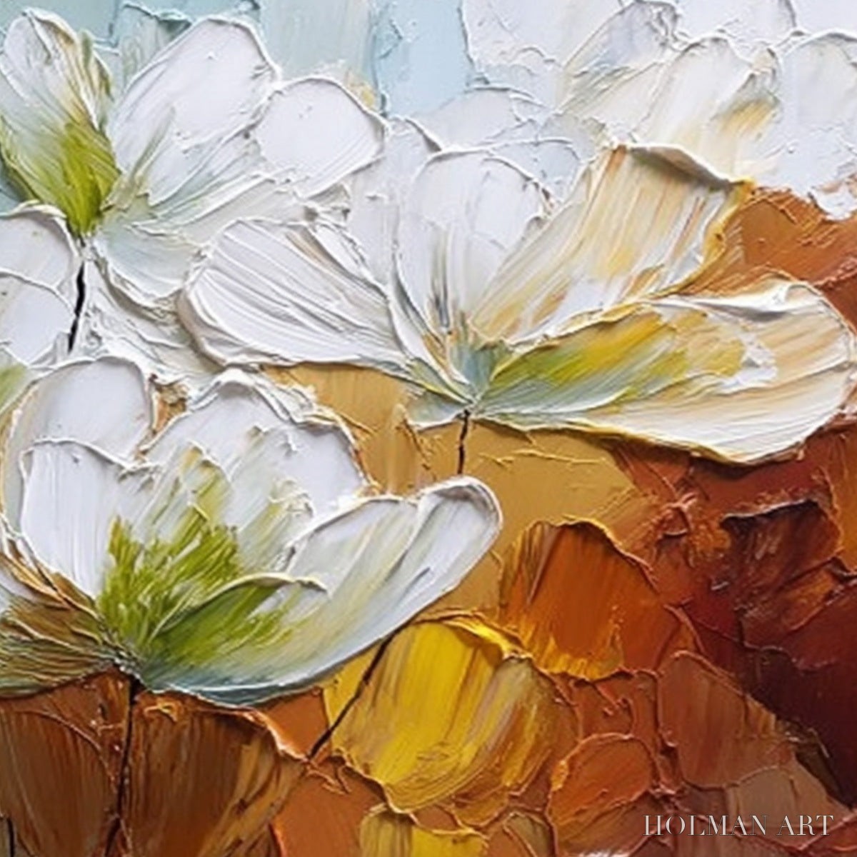 HOLMAN ART Terra Flora – Textured Palette Knife Floral Impasto Oil Painting - image 5