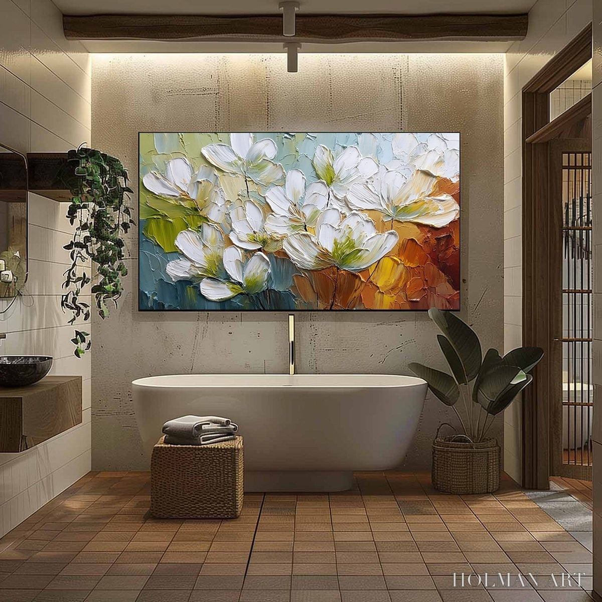 HOLMAN ART Terra Flora – Textured Palette Knife Floral Impasto Oil Painting - image 6