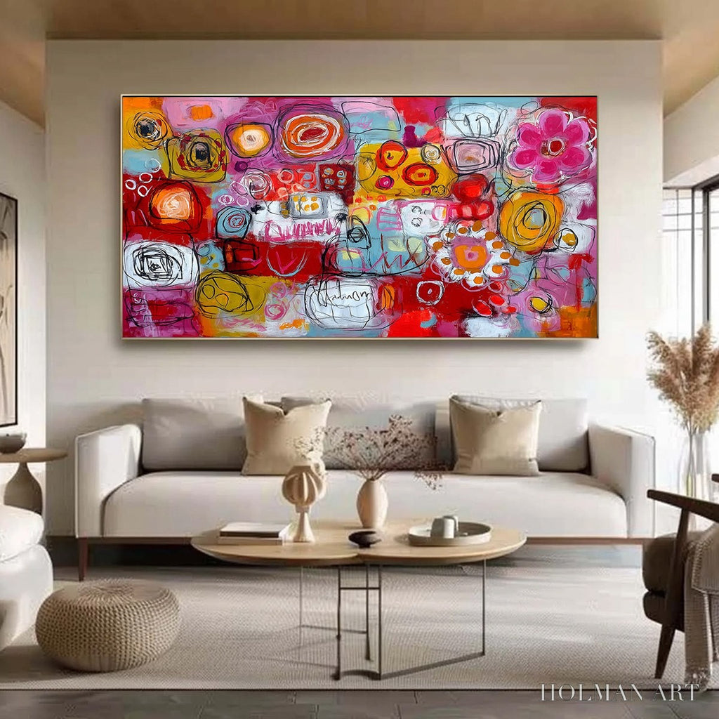 HOLMAN ART Carnival of Colors – Large Colorful Abstract Painting for Modern Wall Decor - image 2