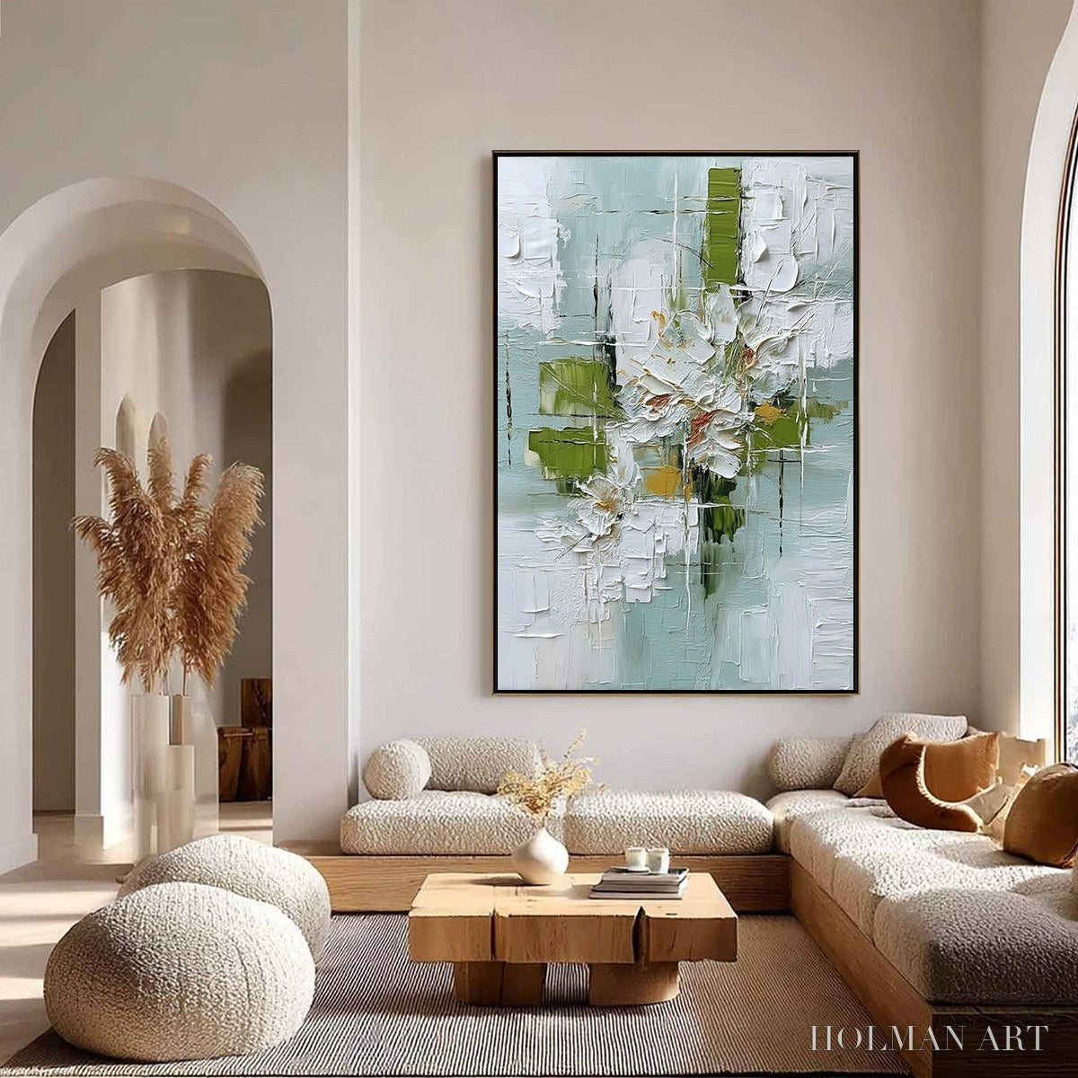 HOLMAN ART Verdant Bloom – Heavily Textured Abstract Floral Impasto Painting - image 4