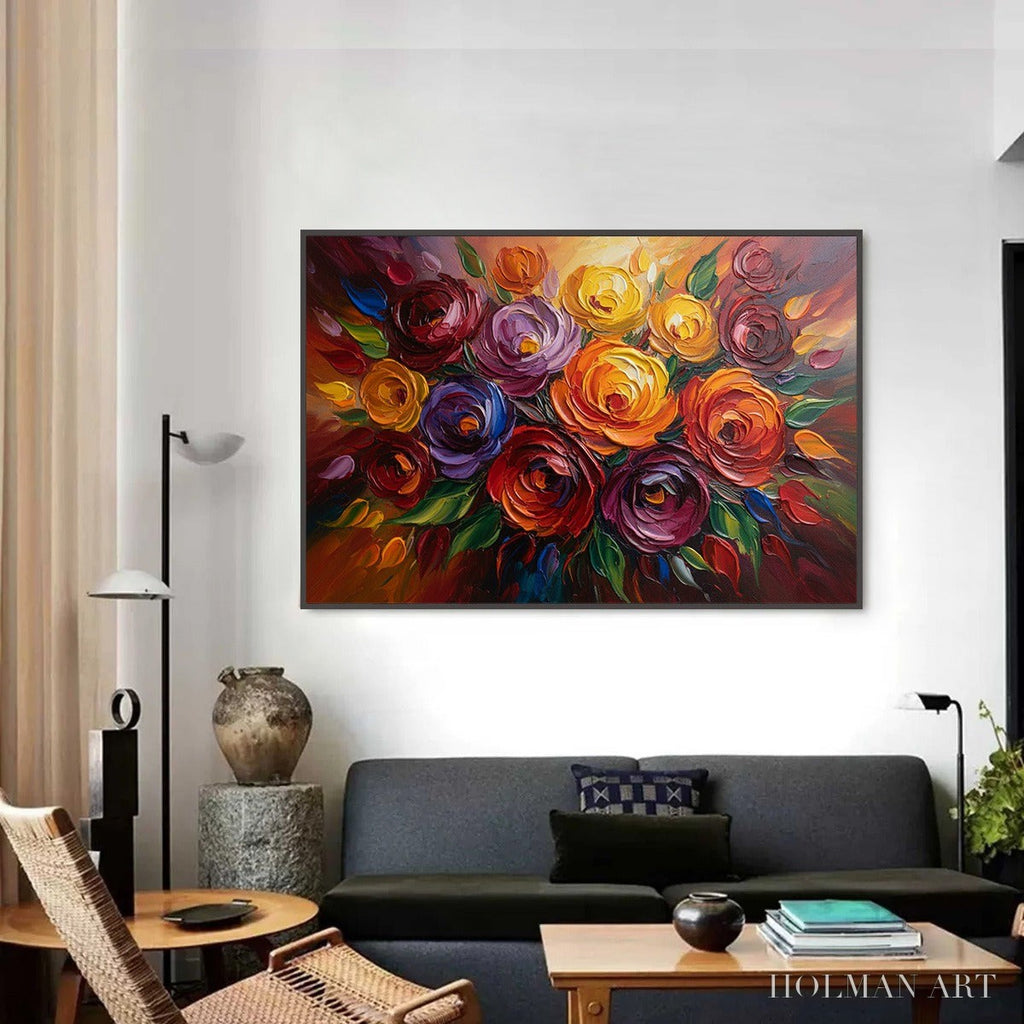 HOLMAN ART Eternal Bloom – Colorful Textured Impasto Floral Oil Painting - image 2