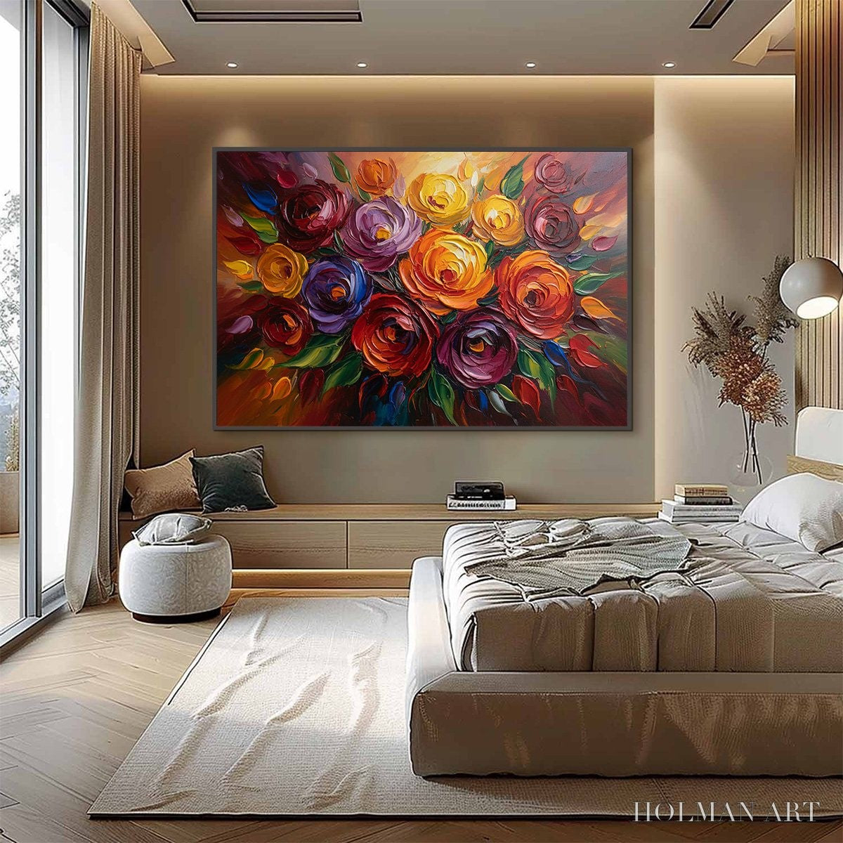 HOLMAN ART Eternal Bloom – Colorful Textured Impasto Floral Oil Painting - image 4