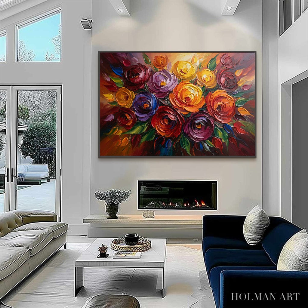HOLMAN ART Eternal Bloom – Colorful Textured Impasto Floral Oil Painting - image 6