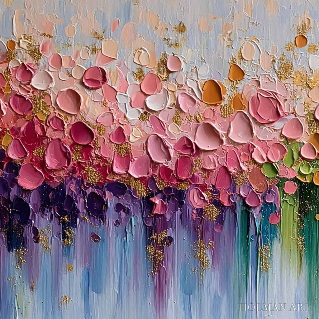 HOLMAN ART Chromatic Bloom – Colorful Abstract Floral Impasto Palette Knife Painting - image 5