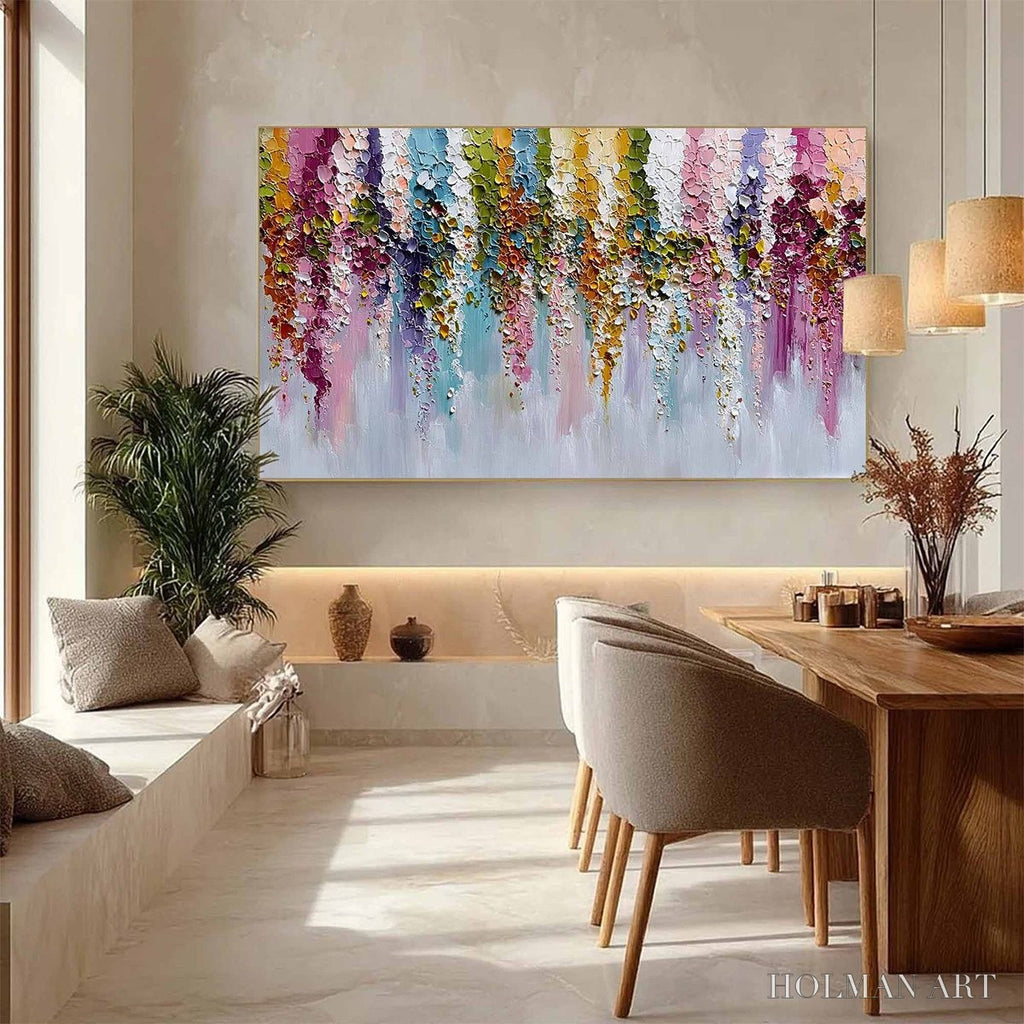 HOLMAN ART Floral Cascade Heavy Texture Abstract Floral Oil Painting - image 4