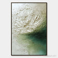 HOLMAN ART Emerald Bloom – Textured Wabi Sabi Floral Abstract - image 1