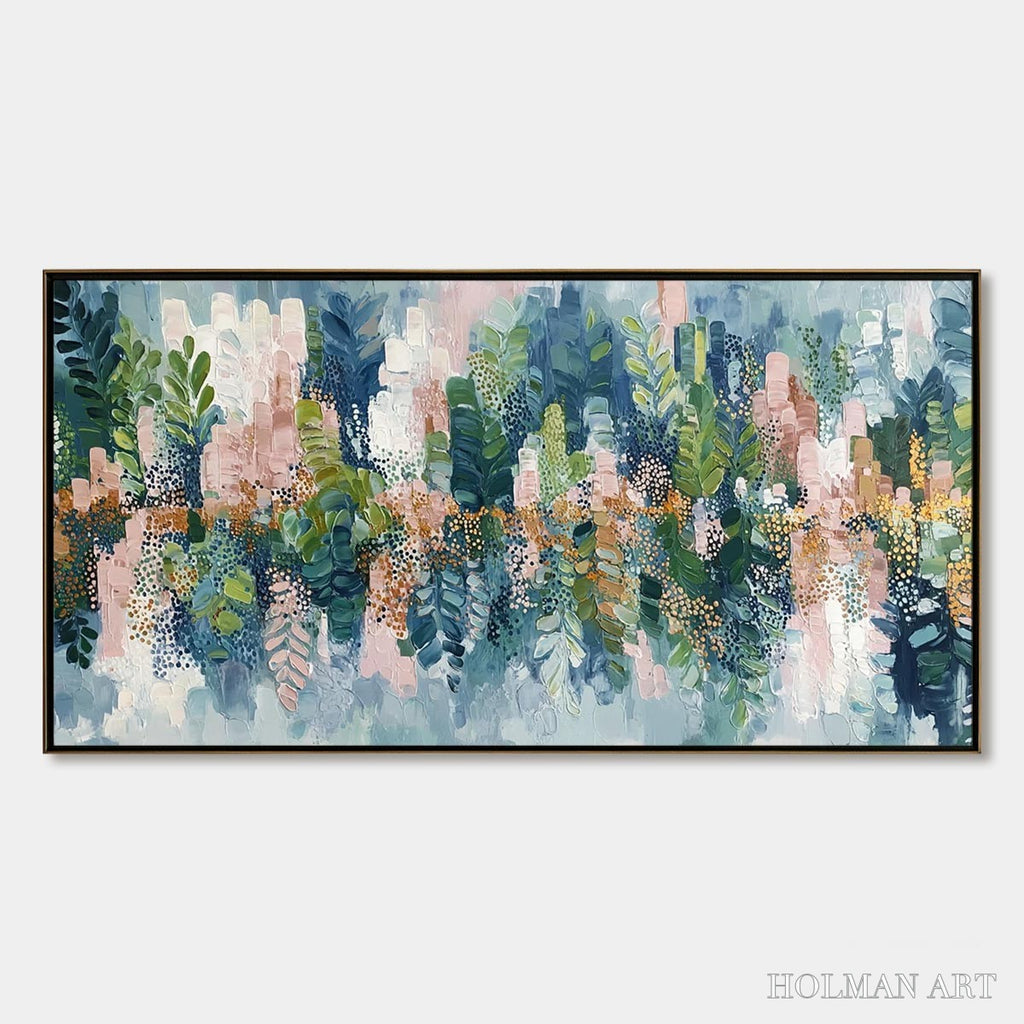 HOLMAN ART Verdant Sanctuary – Colorful Abstract Botanical Textured Painting - image 1