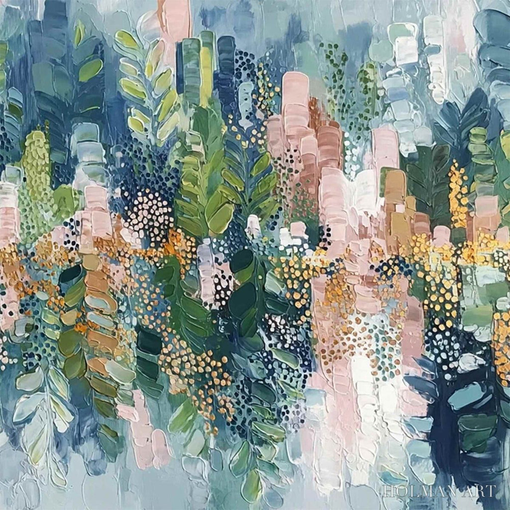 HOLMAN ART Verdant Sanctuary – Colorful Abstract Botanical Textured Painting - image 5
