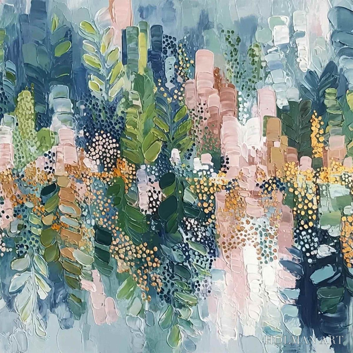 HOLMAN ART Verdant Sanctuary – Colorful Abstract Botanical Textured Painting - image 5