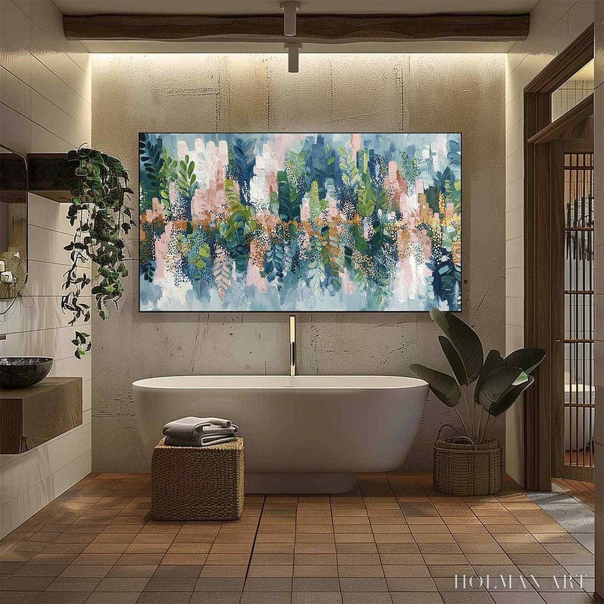 HOLMAN ART Verdant Sanctuary – Colorful Abstract Botanical Textured Painting - image 6