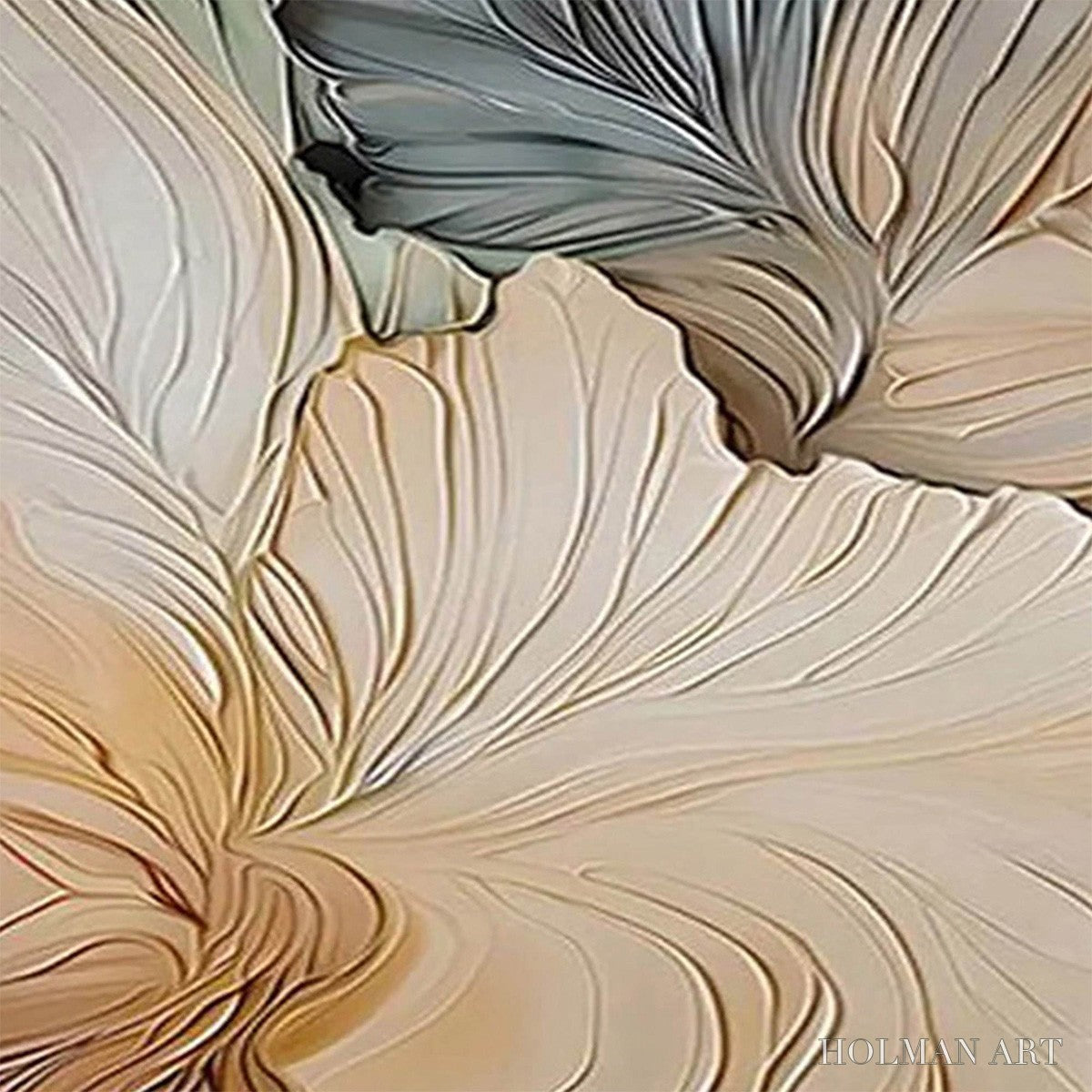 HOLMAN ART Petal Whispers – Textured Wabi Sabi Abstract Leaf Painting - image 5
