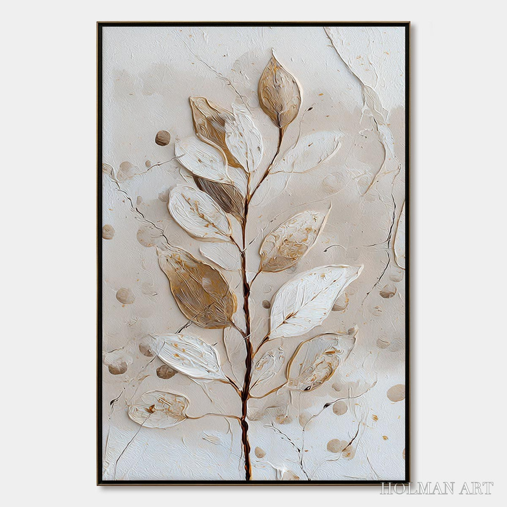 HOLMAN ART Earthen Sprig – Textured Wabi Sabi Botanical - image 1