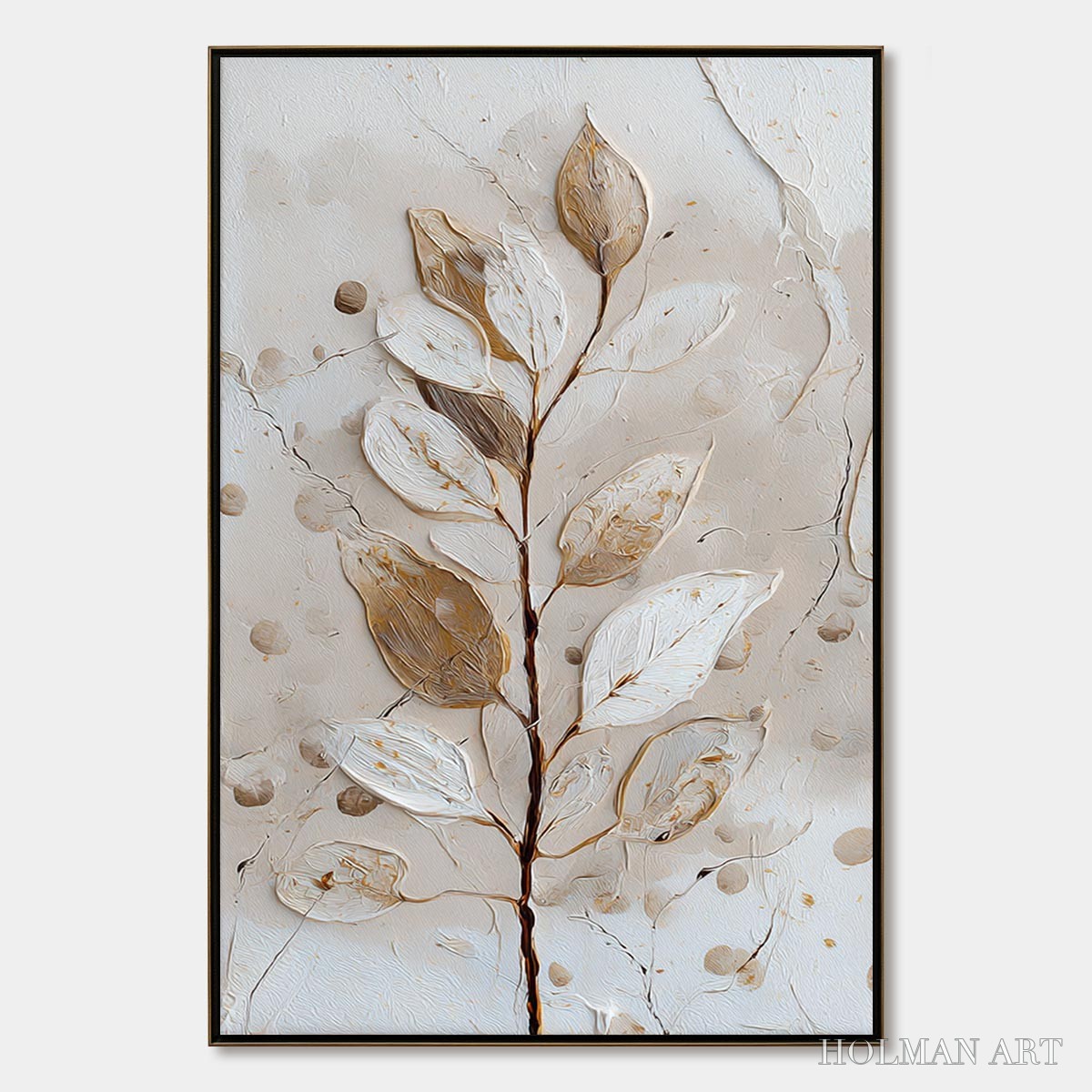 HOLMAN ART Earthen Sprig – Textured Wabi Sabi Botanical - image 1