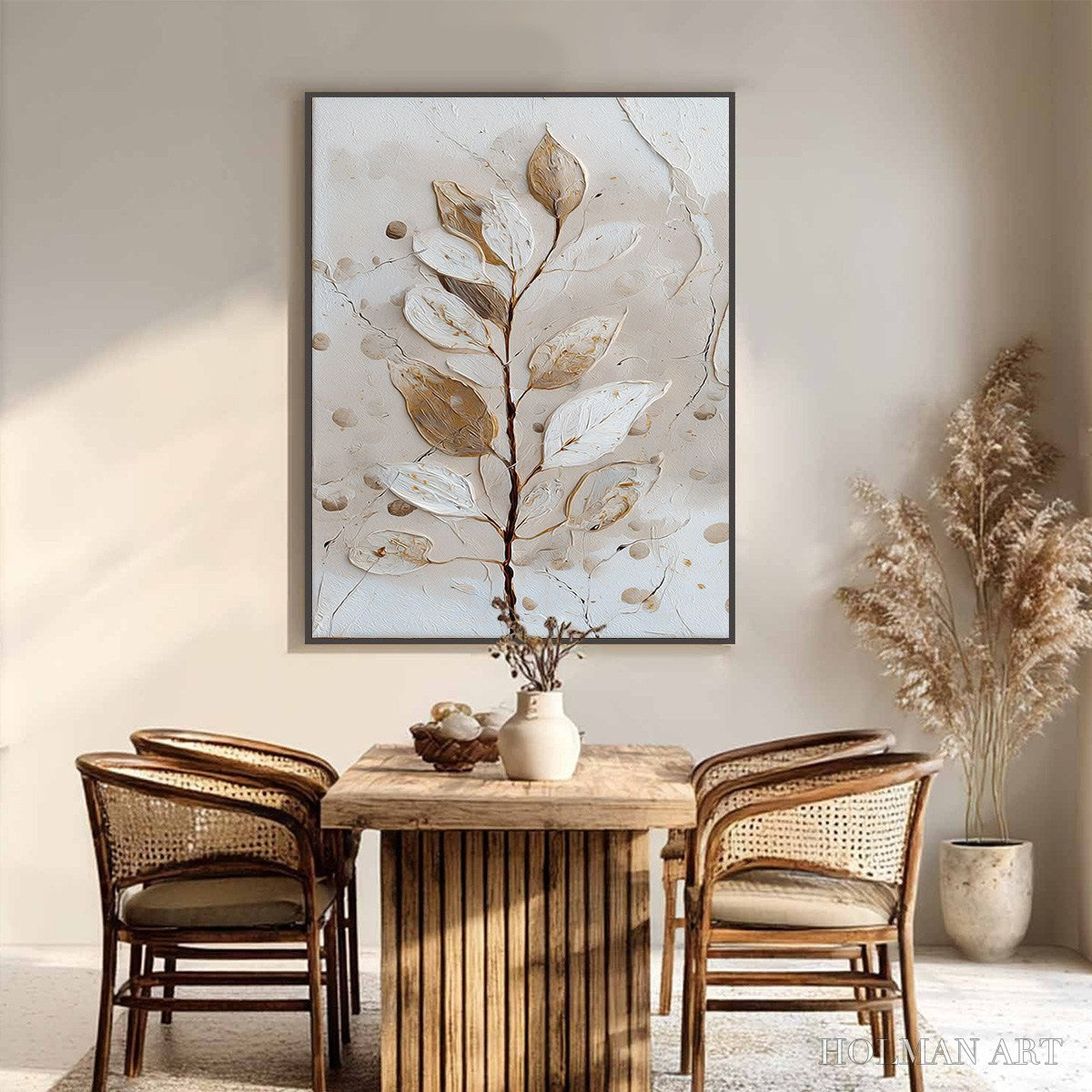 HOLMAN ART Earthen Sprig – Textured Wabi Sabi Botanical - image 2