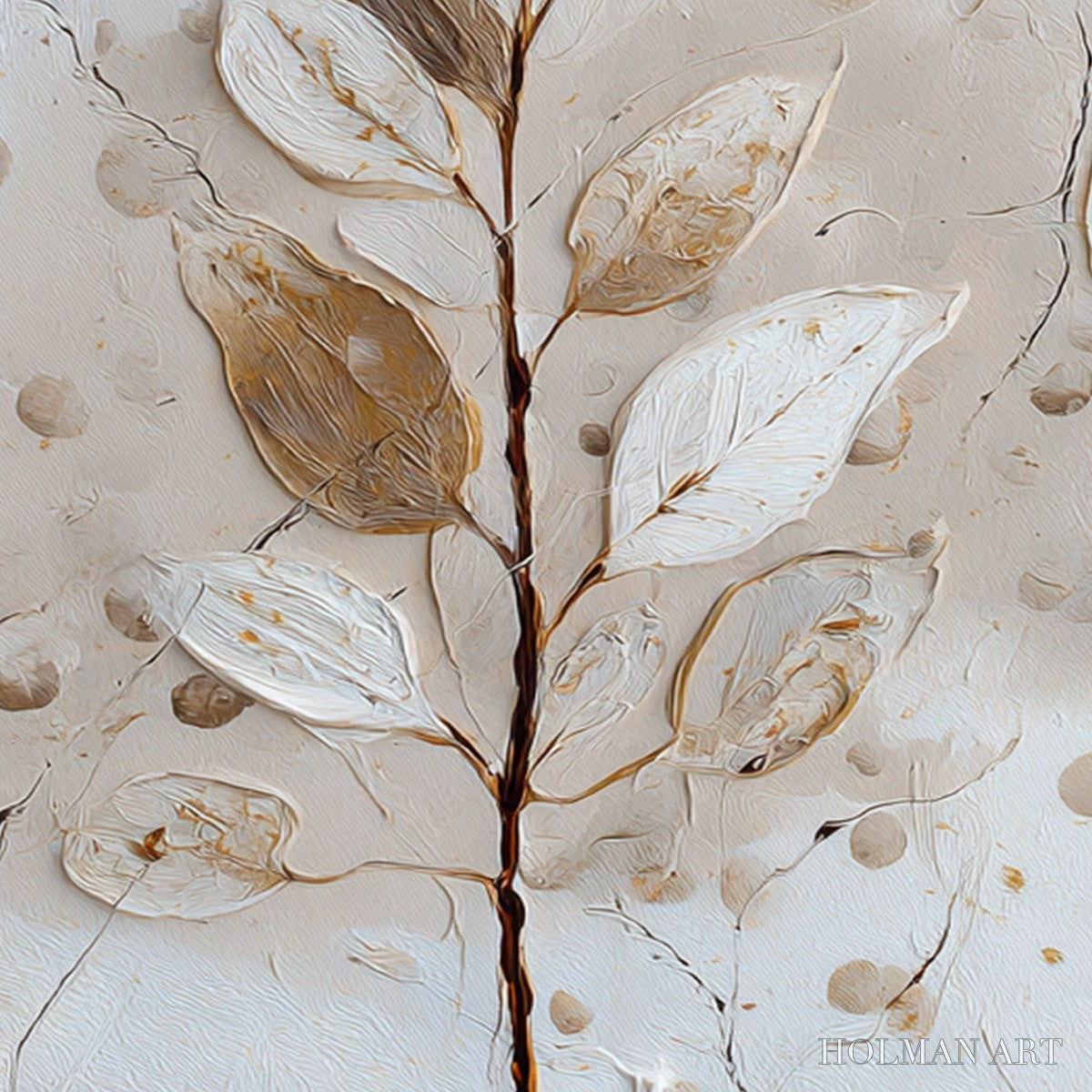 HOLMAN ART Earthen Sprig – Textured Wabi Sabi Botanical - image 3