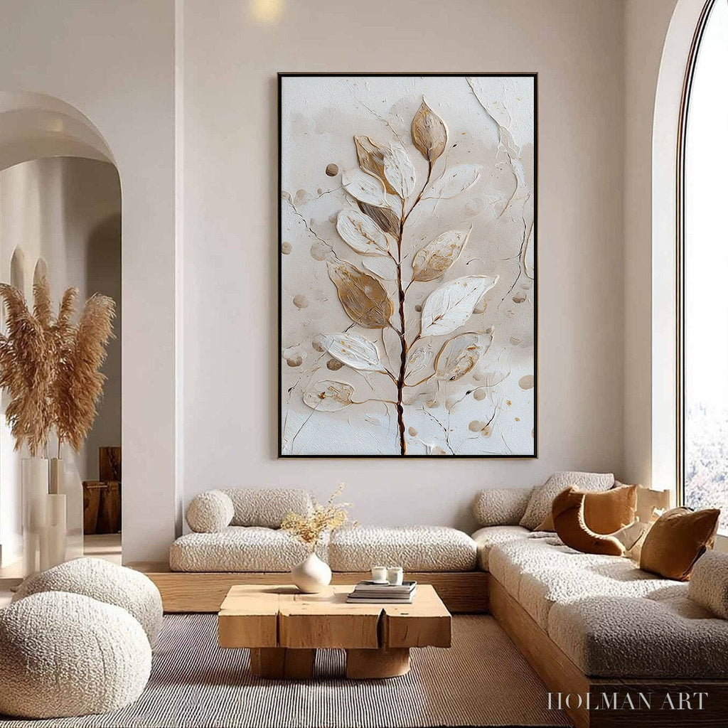 HOLMAN ART Earthen Sprig – Textured Wabi Sabi Botanical - image 4