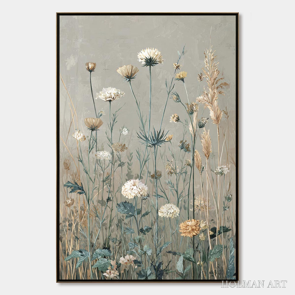 HOLMAN ART Whispering Meadow – Vintage Botanical Wildflower Painting - image 1