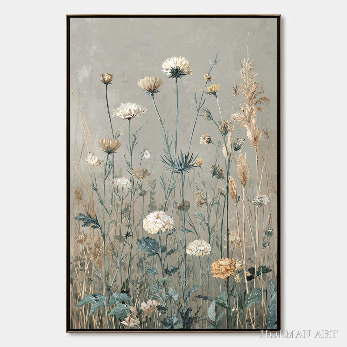 HOLMAN ART Whispering Meadow – Vintage Botanical Wildflower Painting - image 1