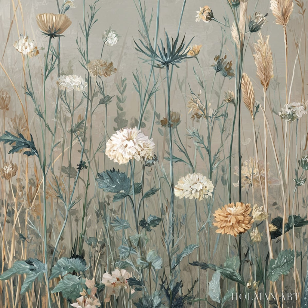 HOLMAN ART Whispering Meadow – Vintage Botanical Wildflower Painting - image 3