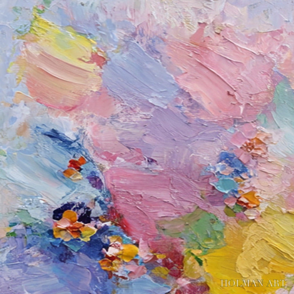 HOLMAN ART Garden Reverie – Colorful Abstract Floral Impasto Painting Set of 2 - image 3