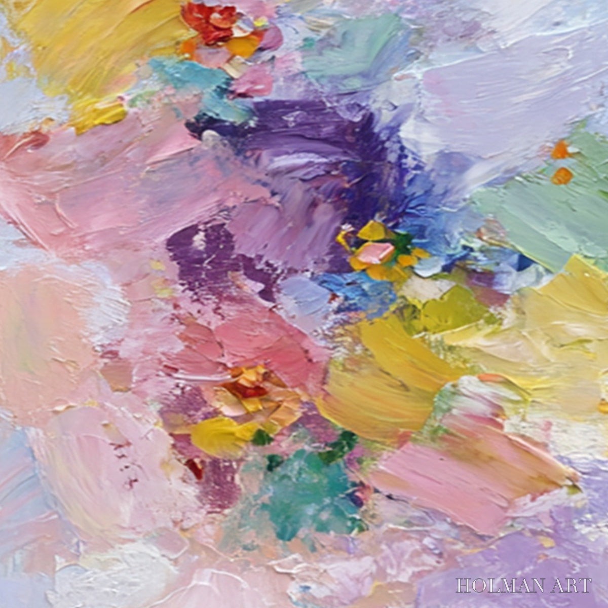 HOLMAN ART Garden Reverie – Colorful Abstract Floral Impasto Painting Set of 2 - image 5