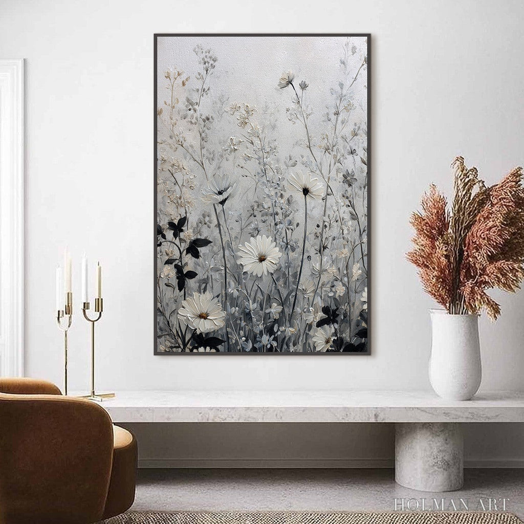 HOLMAN ART Whispers in the Meadow – Textured Neutral Floral Meadow Painting - image 2