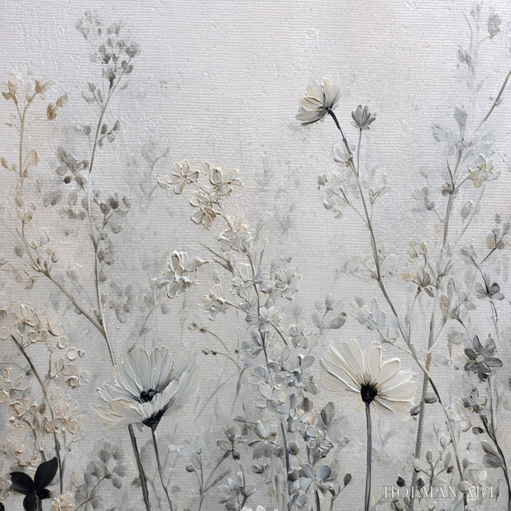 HOLMAN ART Whispers in the Meadow – Textured Neutral Floral Meadow Painting - image 5