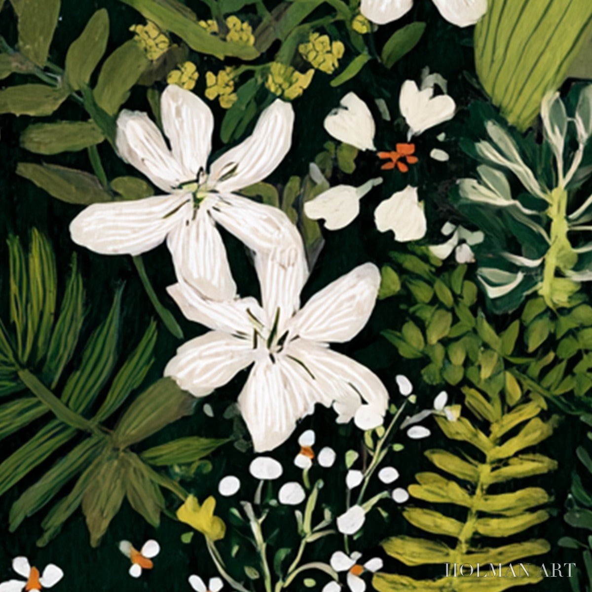 HOLMAN ART Midnight Garden – Dark Botanical Floral Painting - image 3
