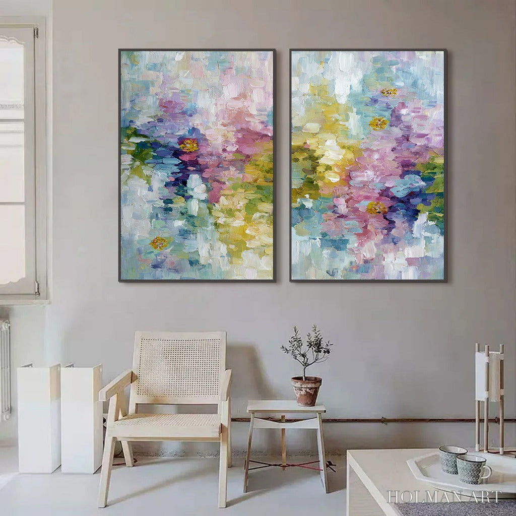 HOLMAN ART Garden Reverie – Colorful Abstract Floral Impasto Painting Set - image 2