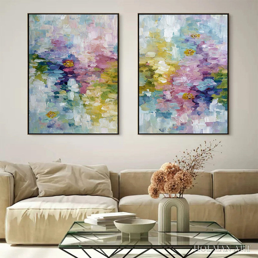 HOLMAN ART Garden Reverie – Colorful Abstract Floral Impasto Painting Set - image 4
