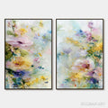HOLMAN ART Jardin Secret – Impressionistic Abstract Floral Painting Set of 2 - image 1