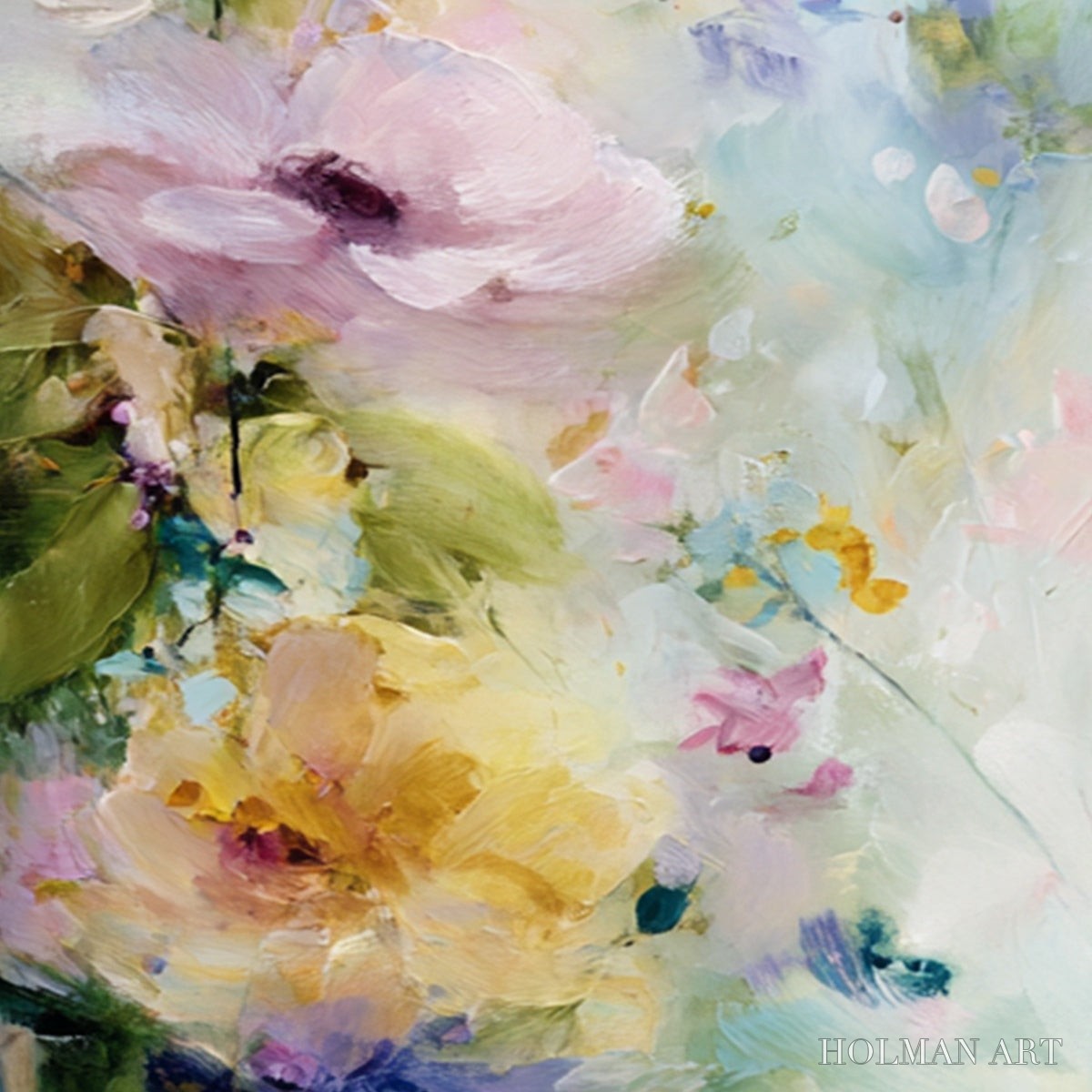 HOLMAN ART Jardin Secret – Impressionistic Abstract Floral Painting Set of 2 - image 3