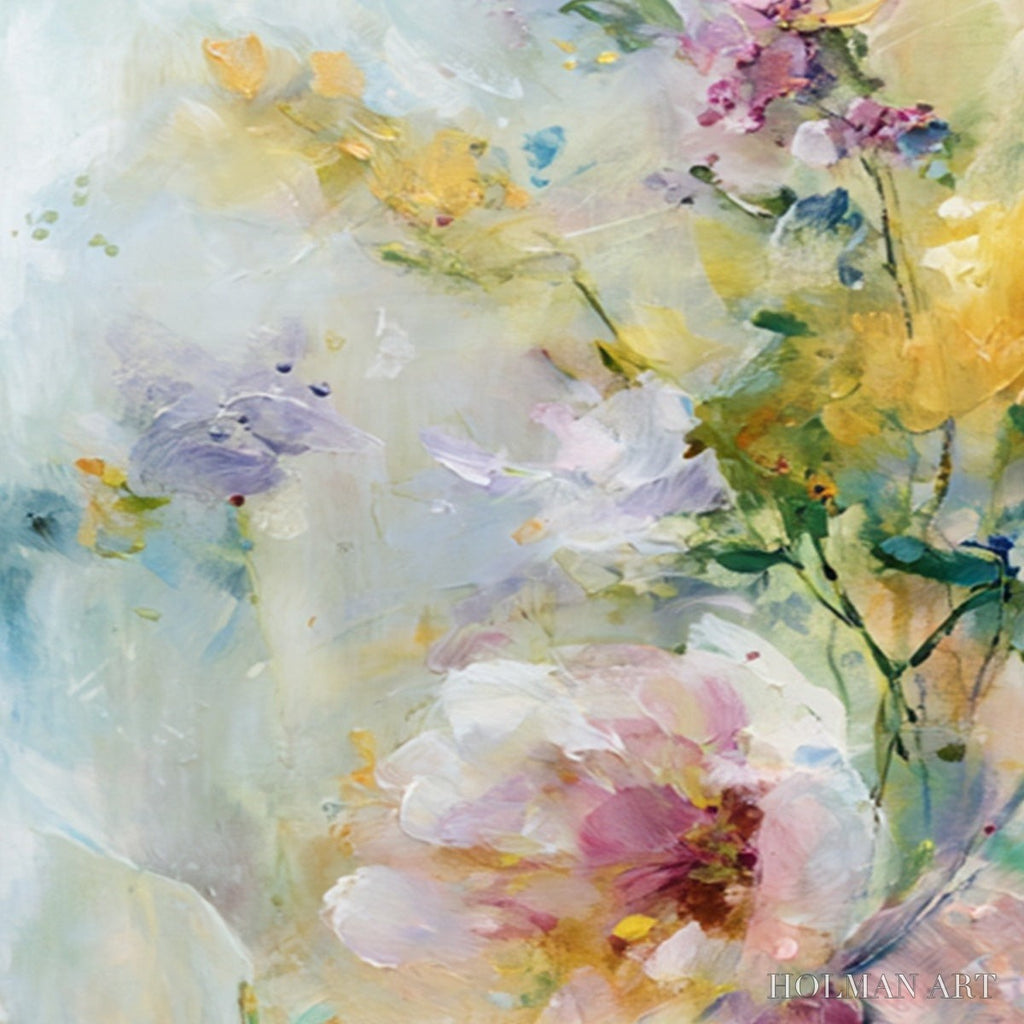 HOLMAN ART Jardin Secret – Impressionistic Abstract Floral Painting Set of 2 - image 5