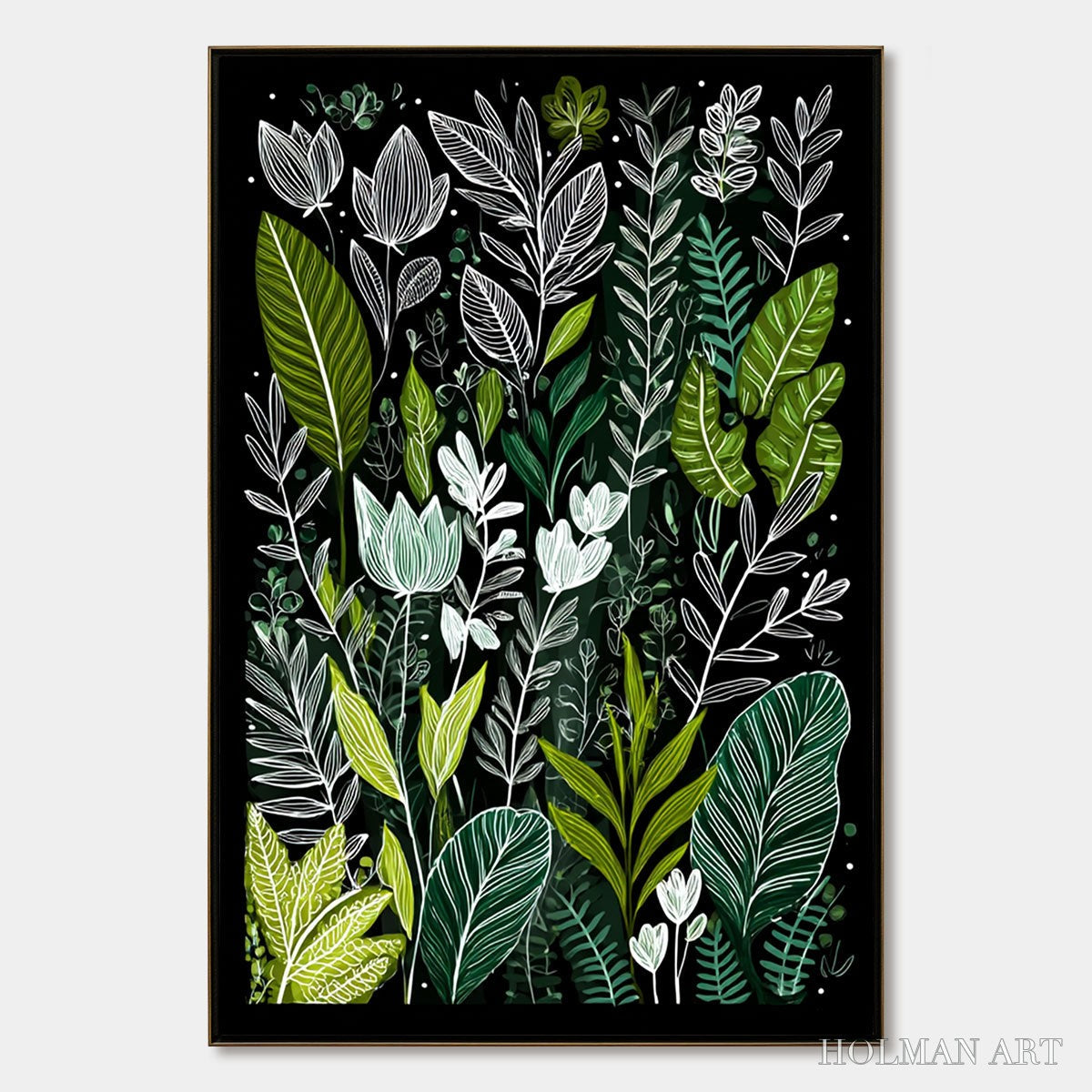 HOLMAN ART Nocturnal Garden – Modern Graphic Botanical Illustration Art - image 1