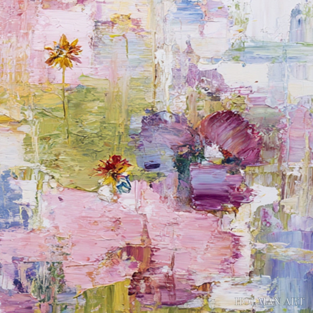 HOLMAN ART Reflections in Bloom – Colorful Abstract Floral Palette Knife Painting Set - image 5