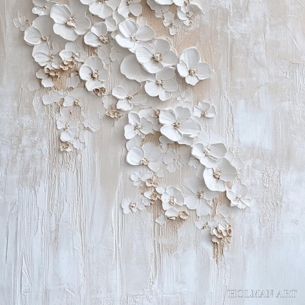 HOLMAN ART Blossom Cascade – Textured Wabi Sabi 3D Flower Painting - image 6