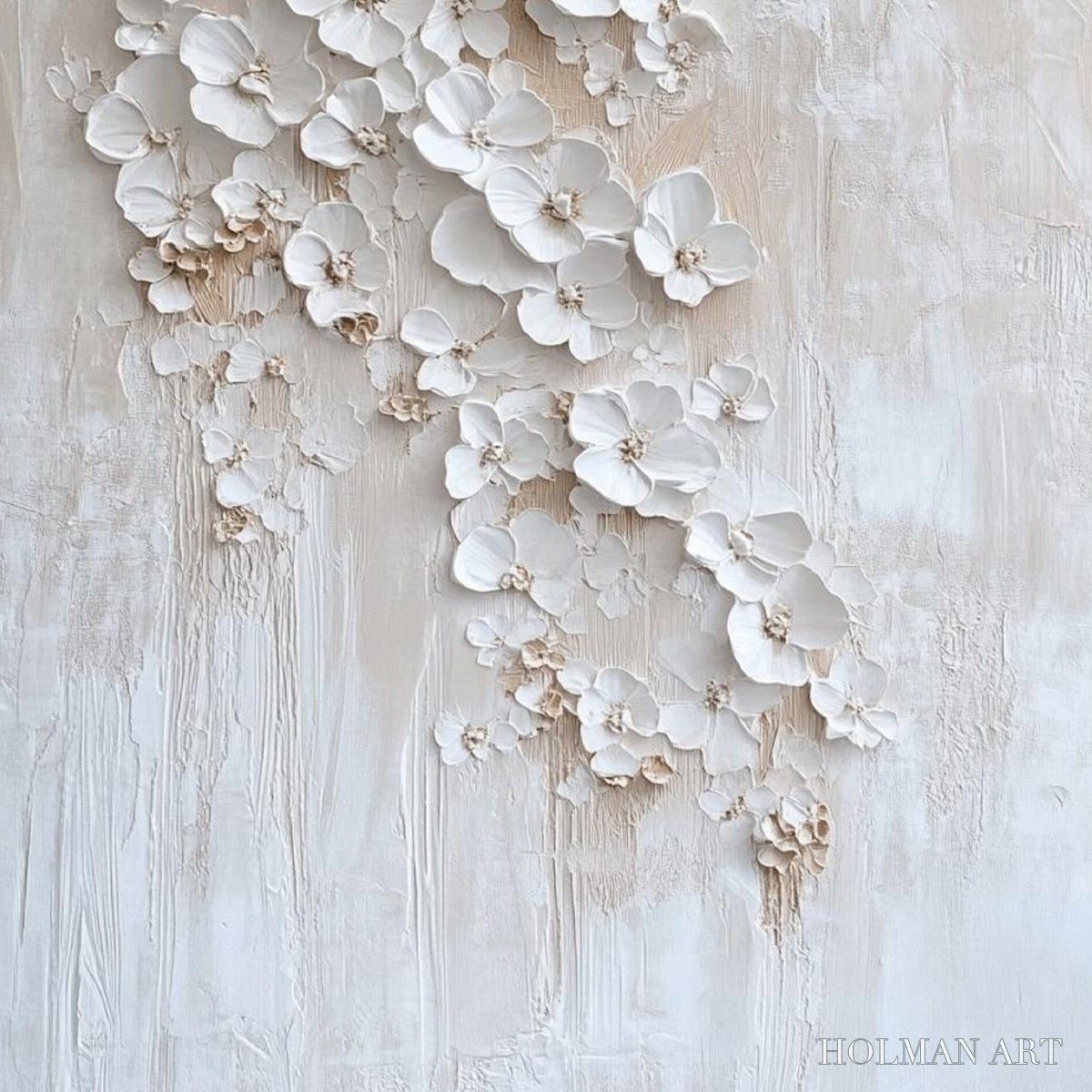 HOLMAN ART Blossom Cascade – Textured Wabi Sabi 3D Flower Painting - image 6